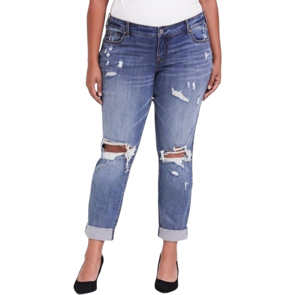 Torrid Boyfriend Jean - Vintage Stretch Medium Wash size 16 - Picture 1 of 11